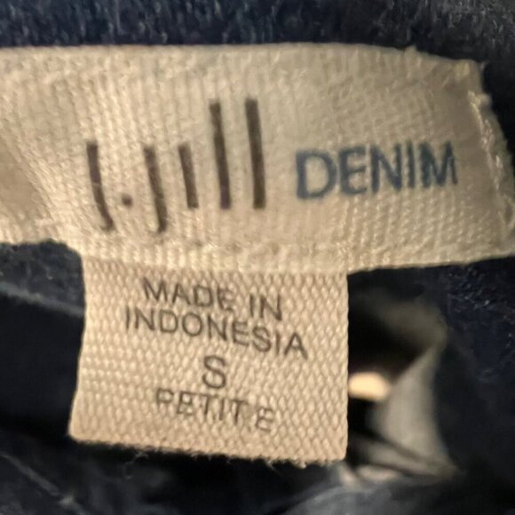 J. Jill Full‎ Snap Demin Spread Collar Long Sleeve Shirt Dress Size SP - Picture 10 of 10